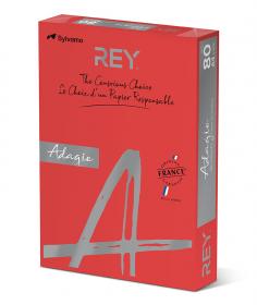 Spalvotas popierius REY ADAGIO 22, A4, 80 g,, 500 l., raudona sp.